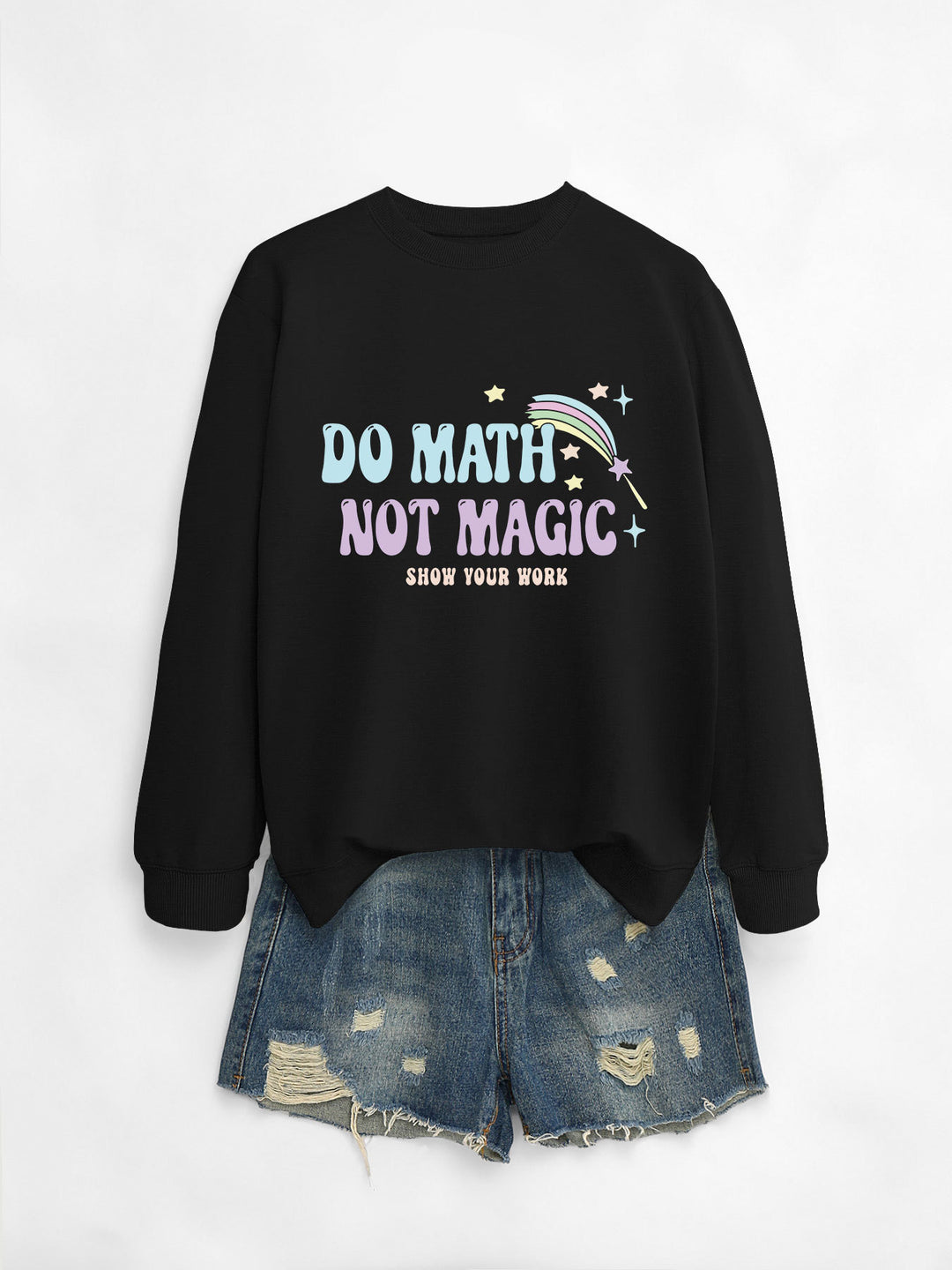 Dame avslappet sweatshirt med inspirerende matematikkmotiv Skjora