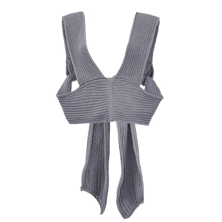 Damer strikket Crop-Top med raffinerte ryggdetaljer Skjora