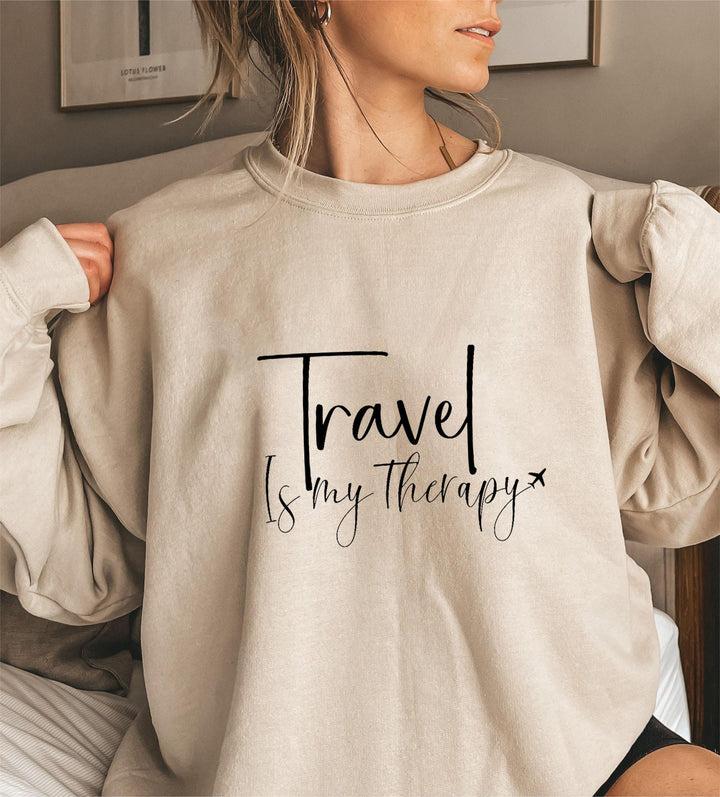 Kvinnelig sweatshirt med statement trykk og pufferm.