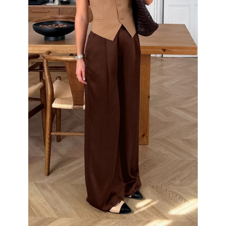 Dame Elegante bredbukser med høy midje og komfortabel passform Skjora