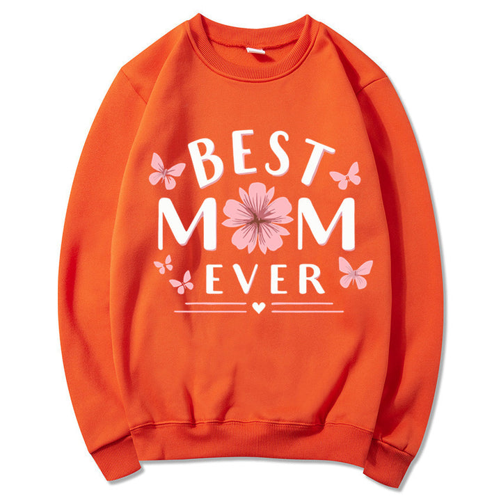 Dame sweatshirt med leken favorittutsagn og blomsterdesign Skjora