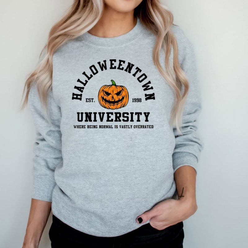 Kvinners genser med kreativ Halloween-design og komfortabel passform Skjora