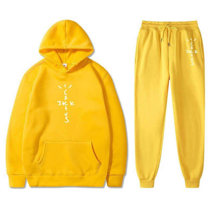 Damer Hoodie og Joggebukse Sett med Kreativ Skrift Skjora