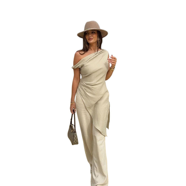 Dame asymmetrisk wrap-top Skjora