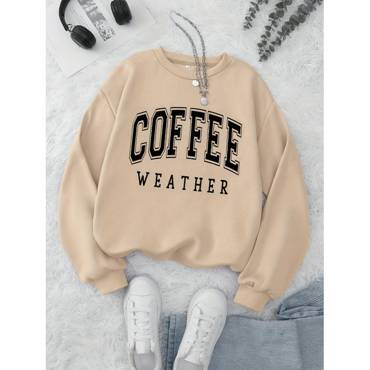 Dame sweatshirt med moderne Coffee Weather trykk Skjora