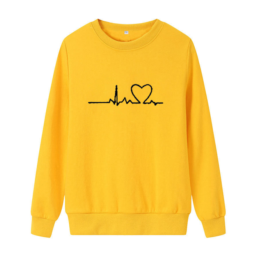 Dame Sweatshirt med hjertefrekvens grafikk Skjora