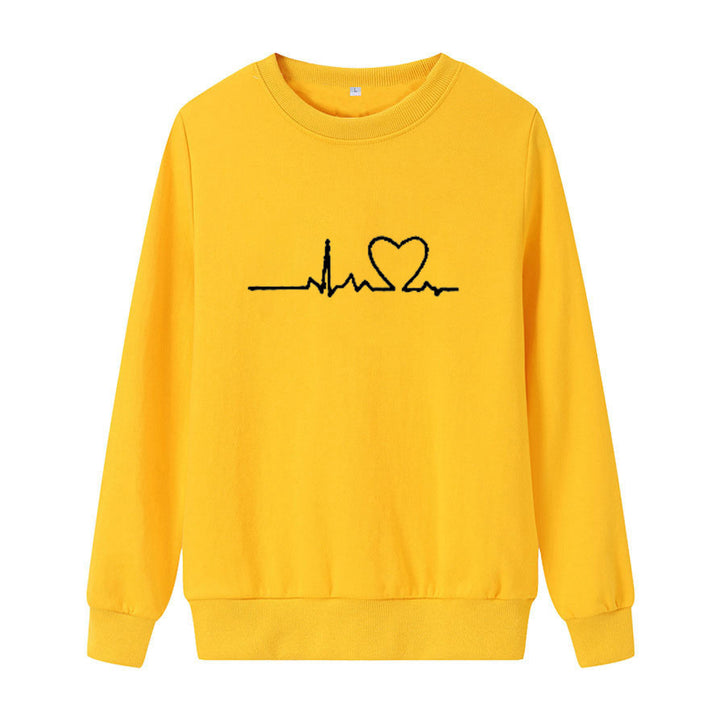 Dame Sweatshirt med hjertefrekvens grafikk Skjora