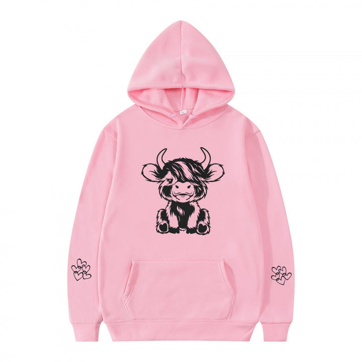 Lady hot hot hot apartment with a beautiful cow motif and practical kangaroo pockets Magpie