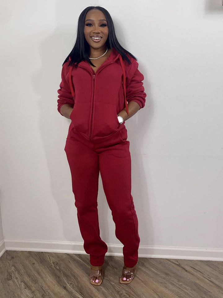 Damers sporty fritidsdress-set med full glidelås Skjora