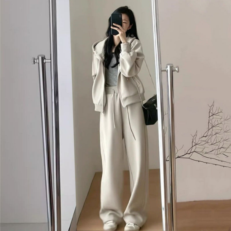 Dame Oversized Fritid Hette Sett med Dyp Utringning og Casual Bukser Skjora