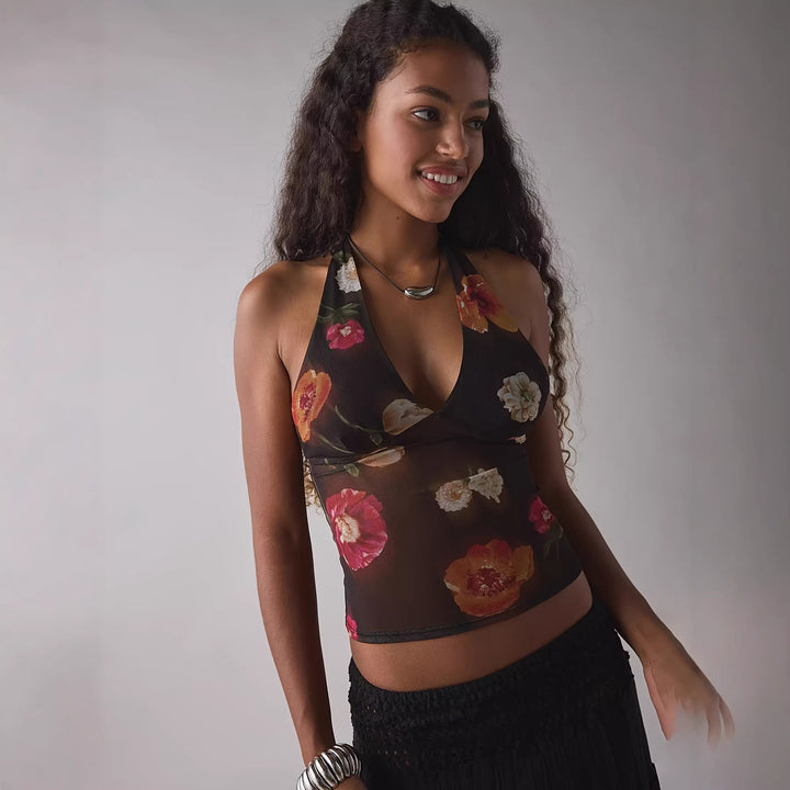 Women's Elegant and close-fitting top in a trendy pattern Skjora