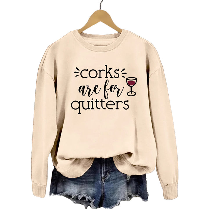 Dame sweatshirt med kreativt slogan og avslappet snitt Skjora