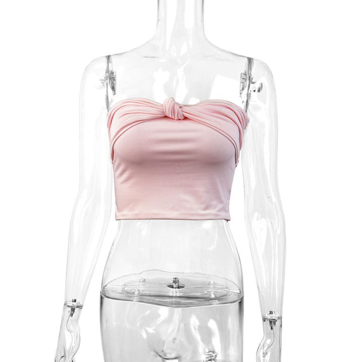 Dame Bandeau Crop-Top med knute-design Skjora