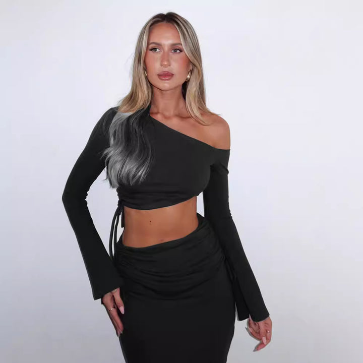 Dame omslagskjole med asymmetrisk design og elegant bakside Skjora