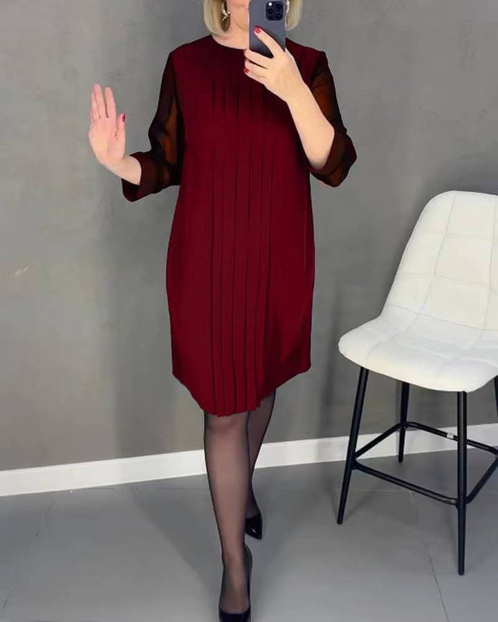 Kvinne elegant volangkjole med transparente ermer Skjora