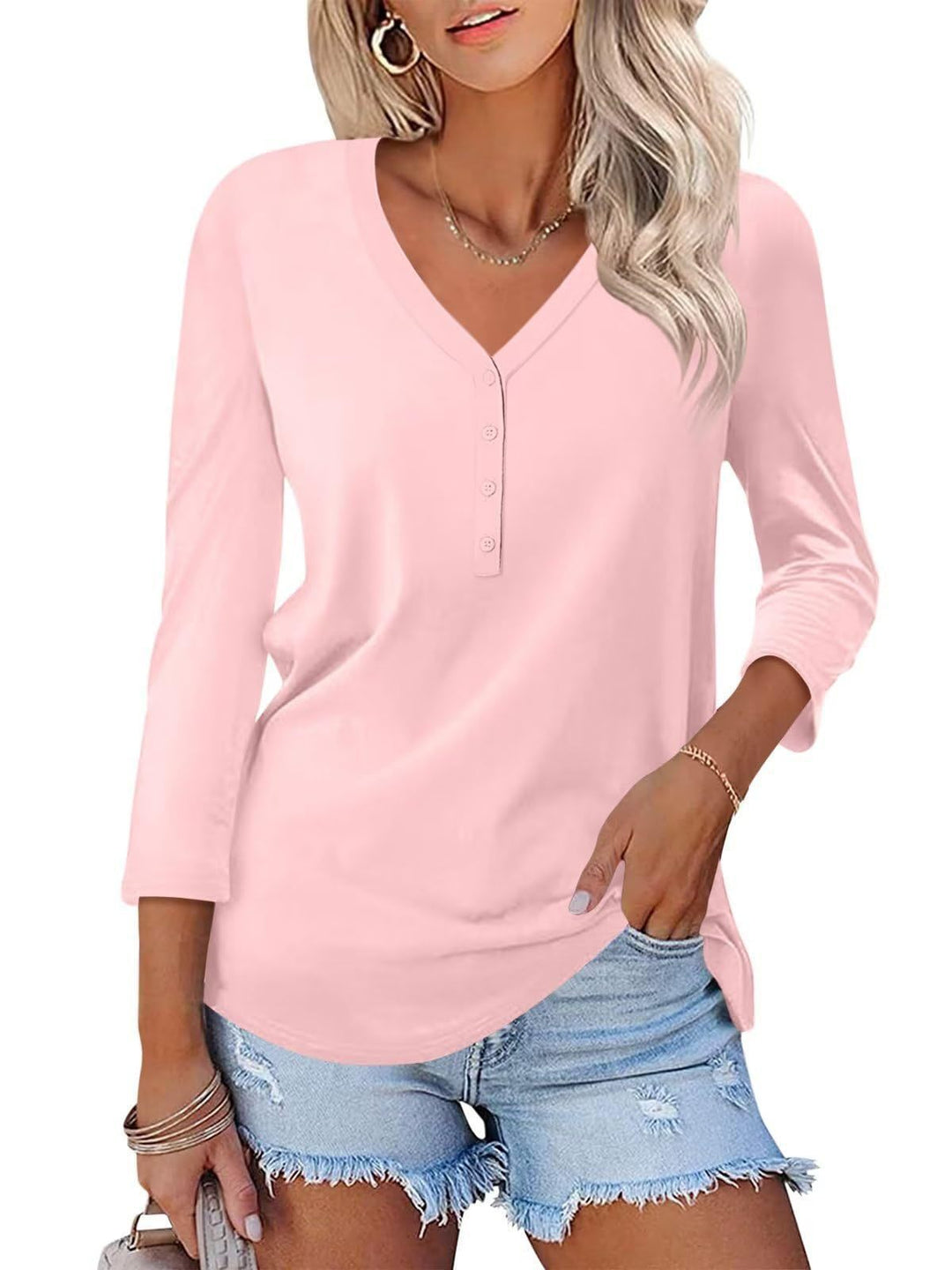 Women's Long Sleeve V-neck Shirt Skjora