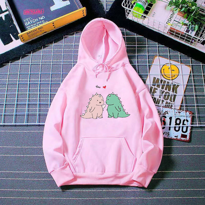 Damen Kapuzenpullover mit verspieltem Dinosaurier-Motiv Skjora