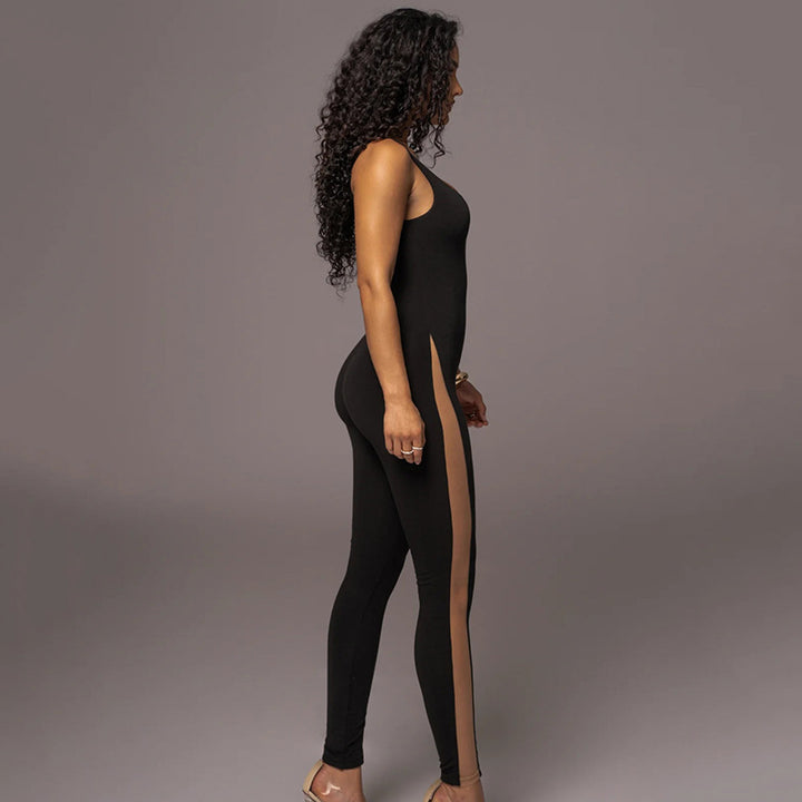 Damer Sporty langermet overall med side cut-outs og konturerende design Skjora