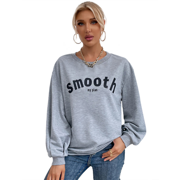 Kvinnes casual sweatshirts med raffinerte pufferm og kreativ tekst Skjora