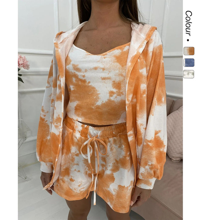 Dame fritidssett med kort topp og avslappede shorts Skjora