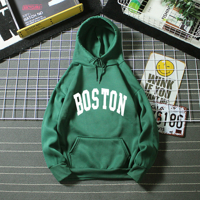 Dame hettegenser med klassisk Boston-print Skjora