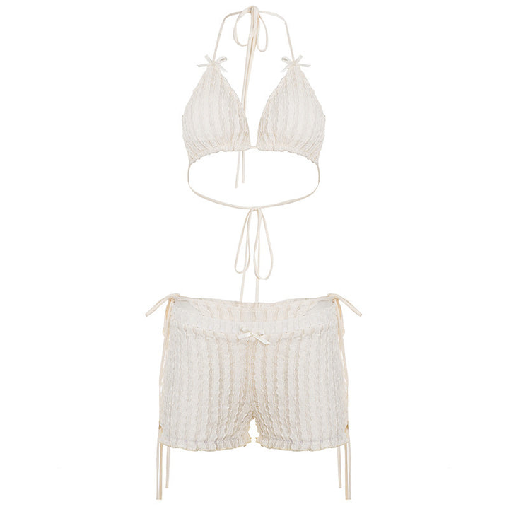Dame triangel bikini sett med justerbare stropper og volangdetaljer Skjora