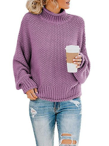 Dame chunky strikket turtleneck genser med en avslappet passform Skjora