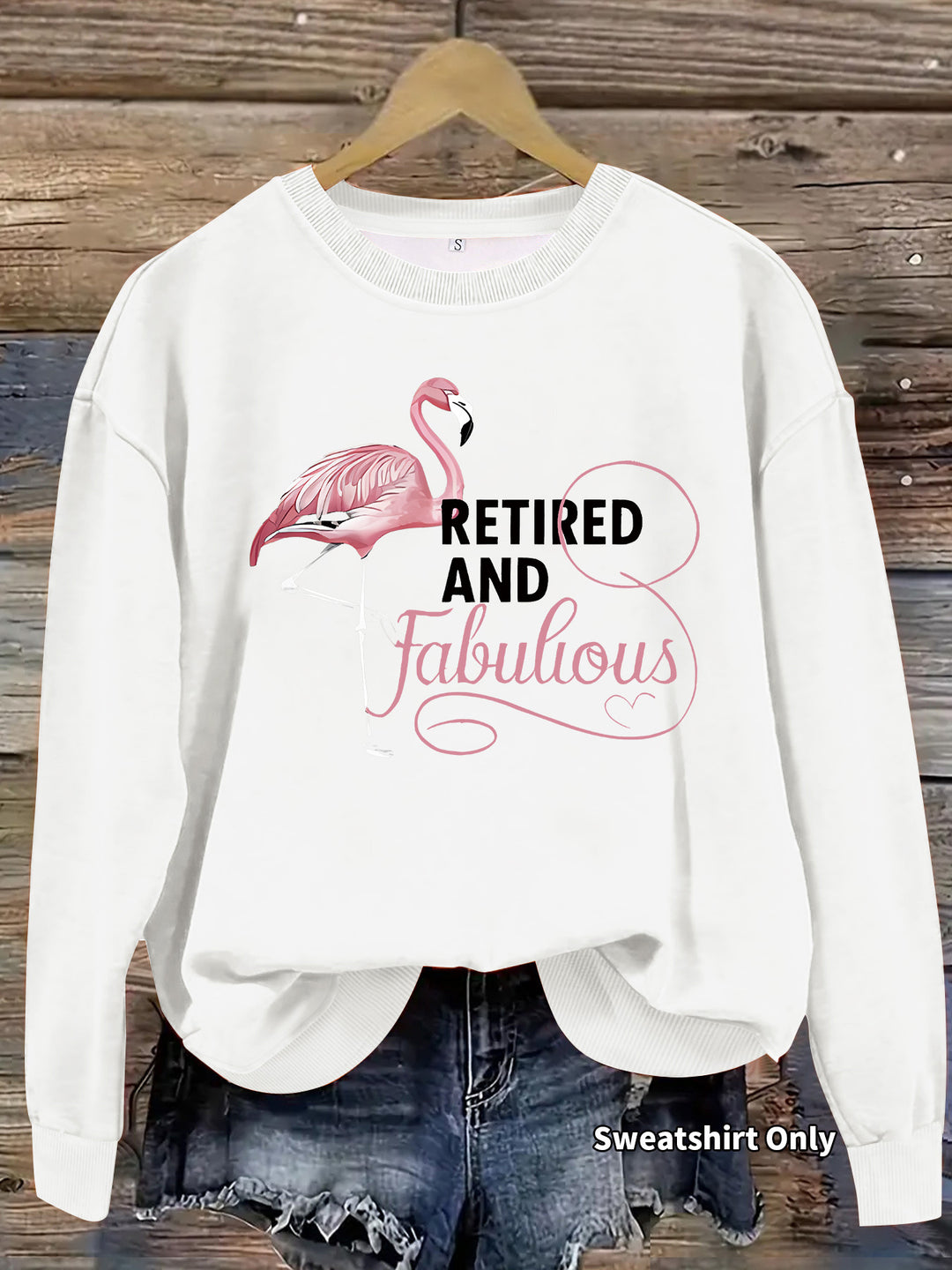 Kvinnenes sweatshirt med unik flamenco-motiv og inspirerende trykk Skjora