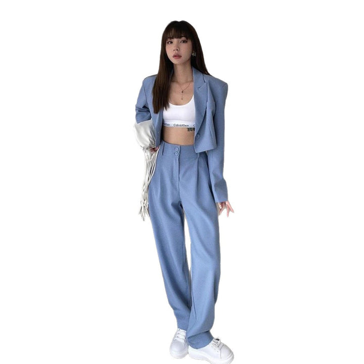 Kvinne Elegant og Moderne Blazer-Bukse Sett Skjora