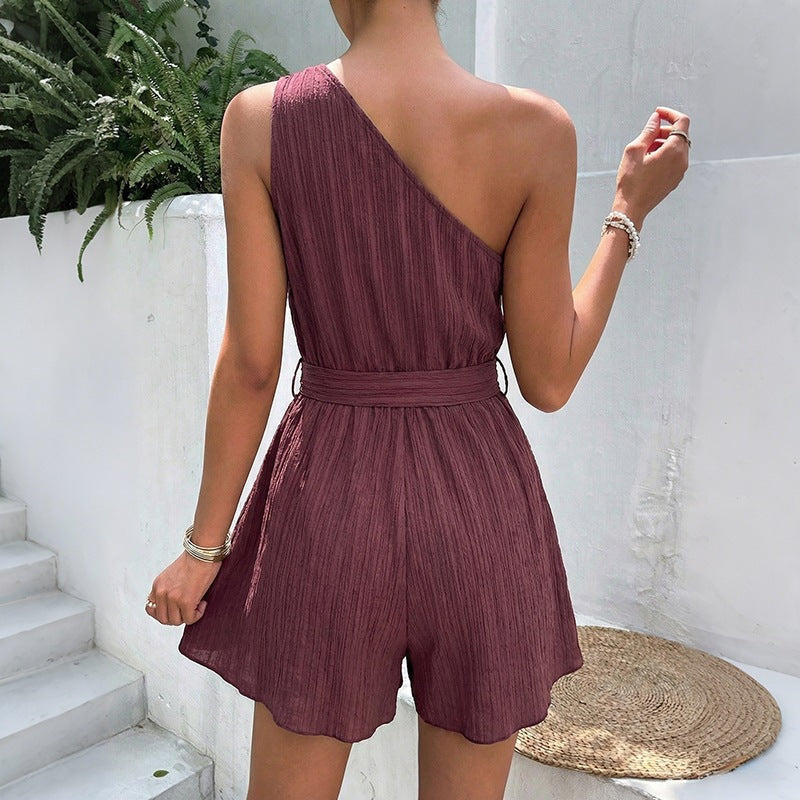 Women's One-Piece Jumpsuit with Fitted Belt and Flowing Cut Skjora