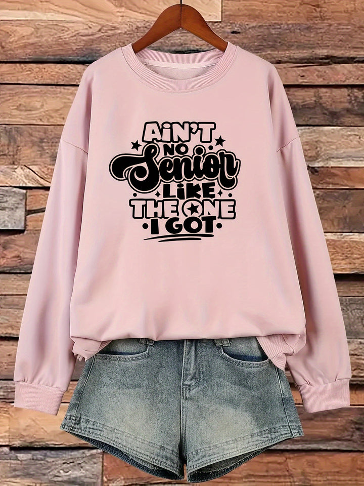 Dame sweatshirt med avslappet slogan design Skjora