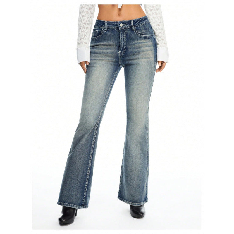 Dame Bootcut Jeans med dekorerte lommer Skjora