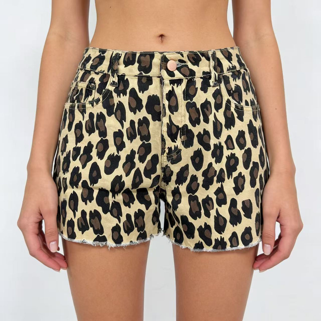 Damer casual Leo-shorts med frynset kant og høye lommer Skjora