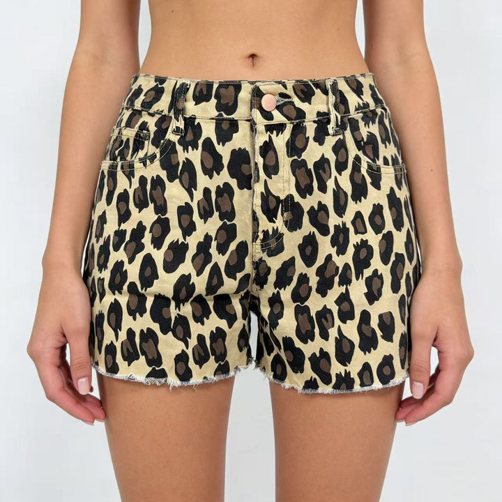 Damer casual Leo-shorts med frynset kant og høye lommer Skjora