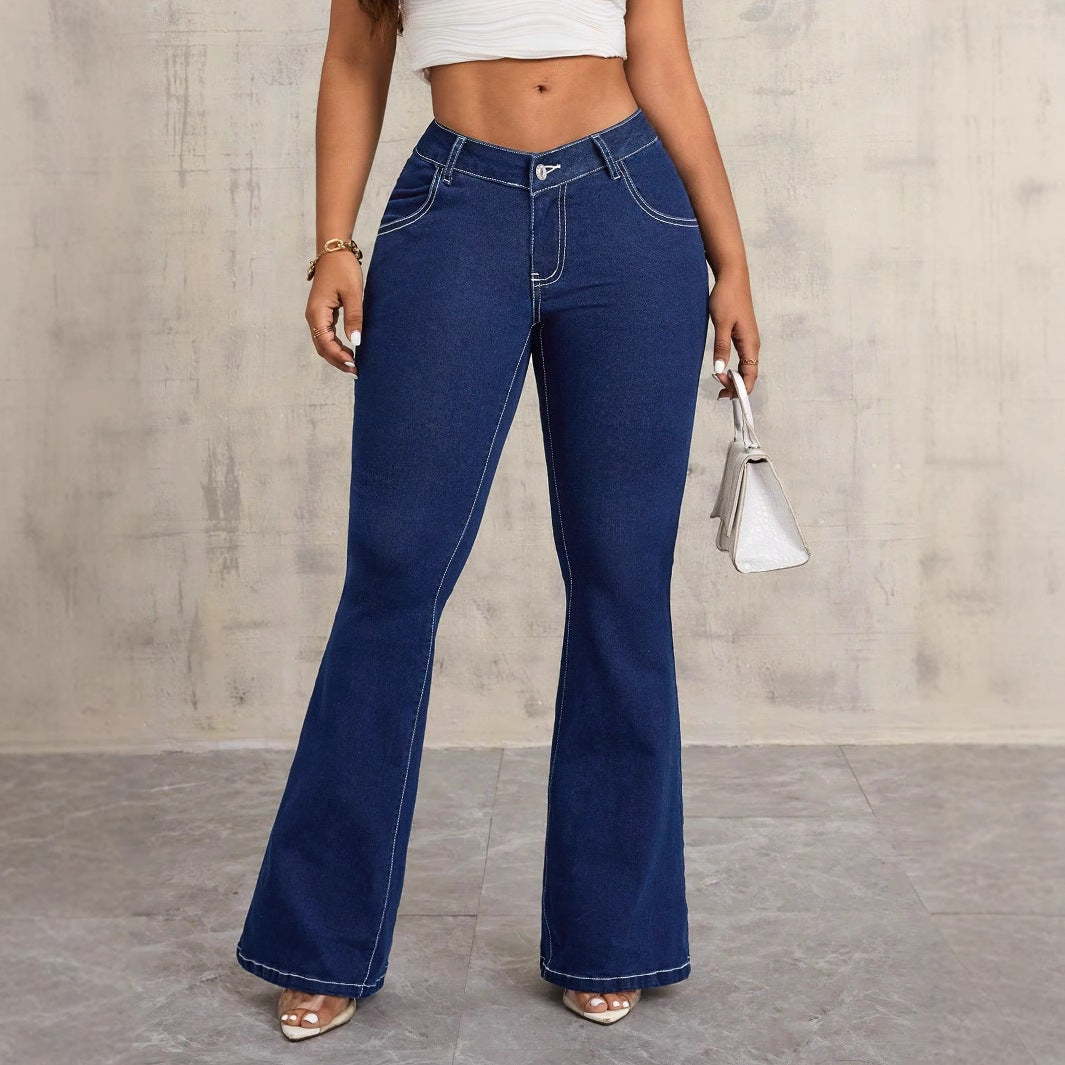 Kvinne Flared Høytliv Jeans Skjora