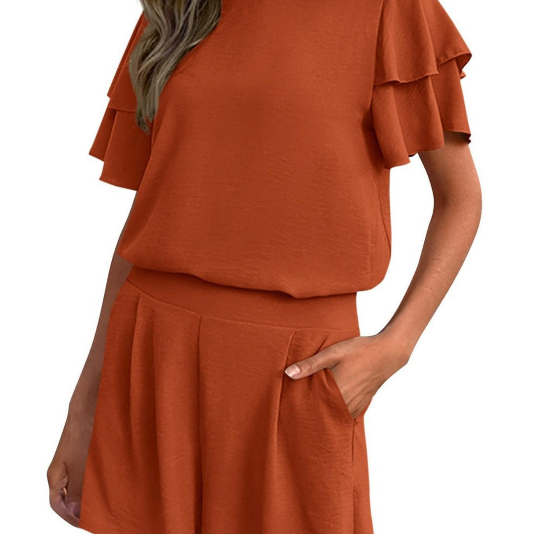 Dame Lekenes Jumpsuit med Volangdetaljer og side lommer Skjora