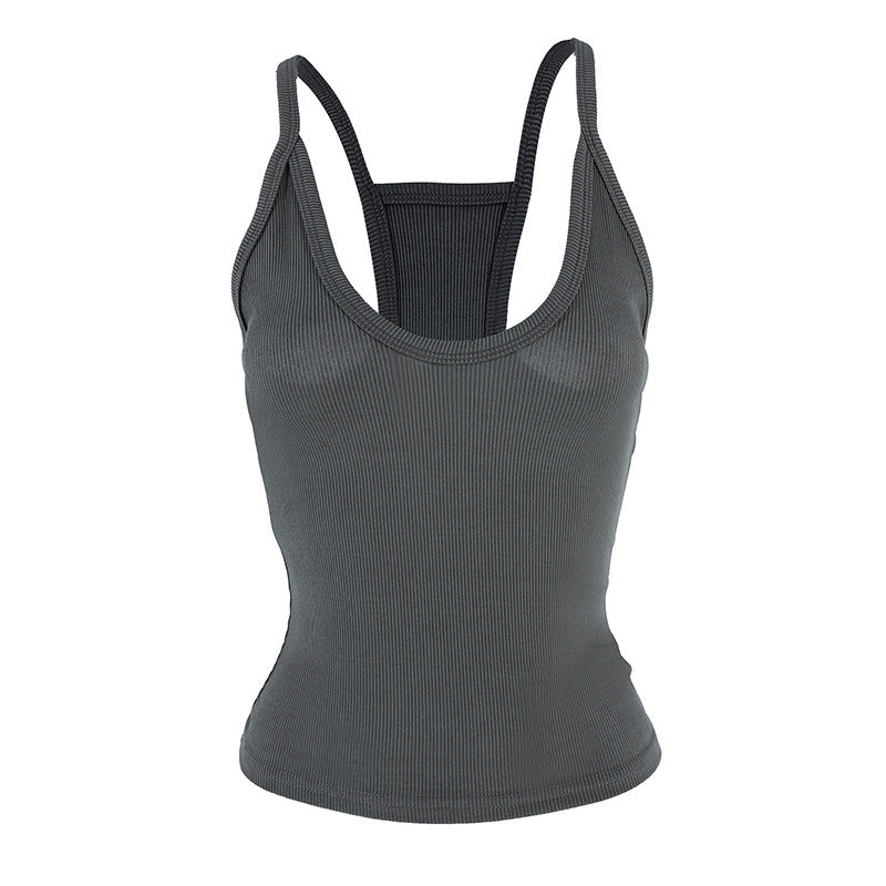 Dame Sporty Stretch-Top med slim fit Skjora