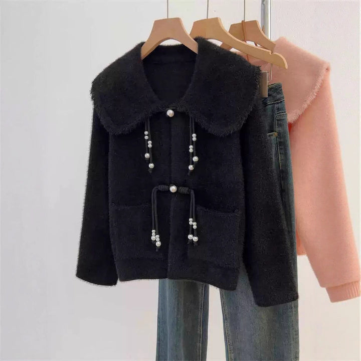 Kvinnens stilige cardigan med perledetaljer Skjora