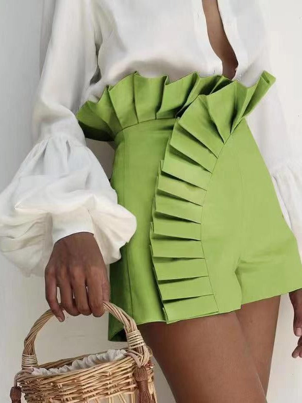 Dame volangshorts med asymmetrisk snitt Skjora