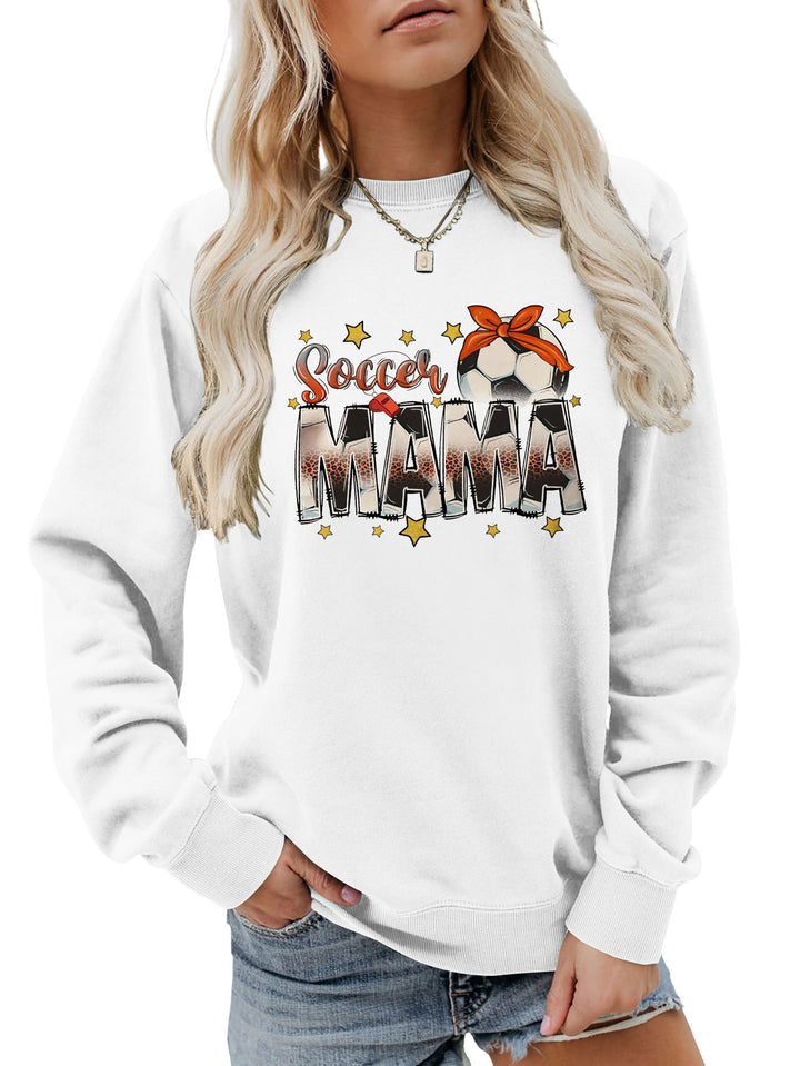 Dame sweatshirt med iøynefallende "Soccer Mama" trykk og komfortabel passform Skjora