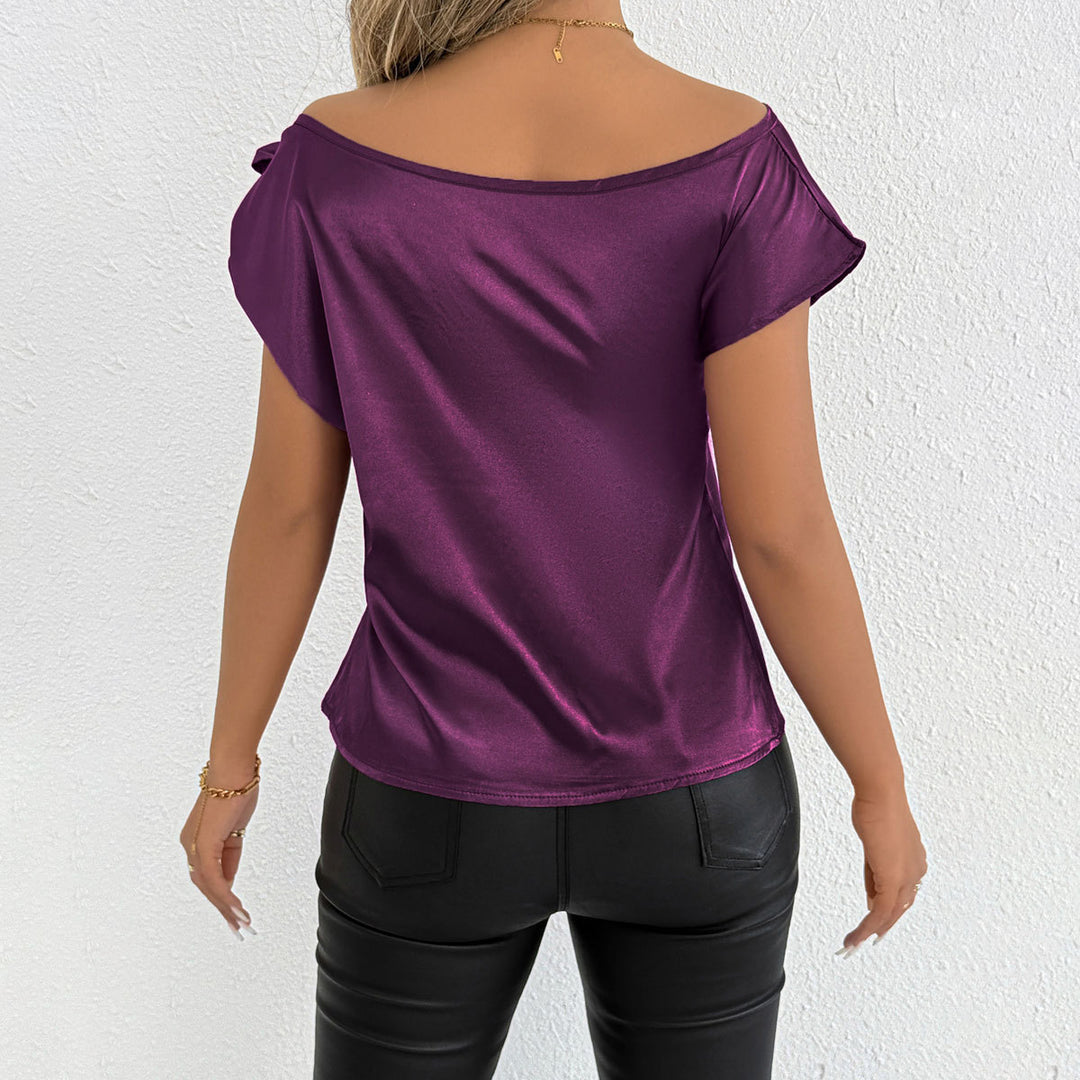 Dame Off-Shoulder Bluse med Sløyfeermer Skjora