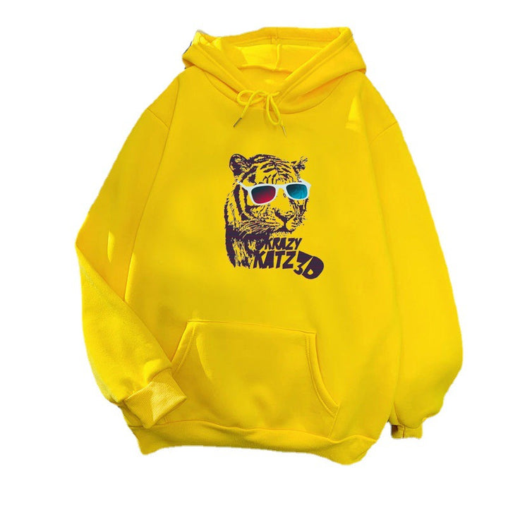 Damen Kapuzenpullover mit stylischem Tiger-Motiv Skjora