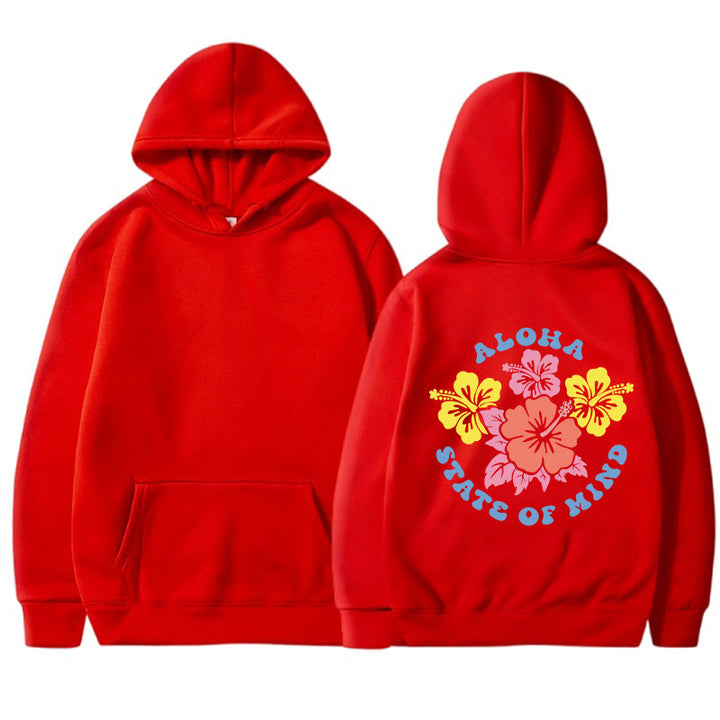 Kvinners hettegenser med blomster aloha design og komfortabel passform Skjora