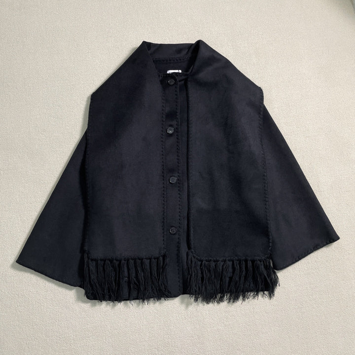 Dame elegant og allsidig Ull Poncho Skjora