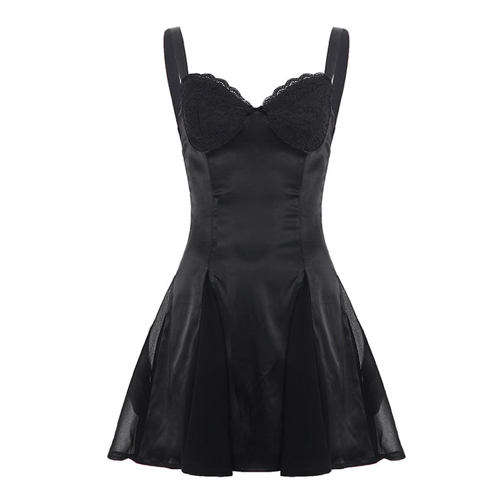 Damer elegant cocktailkjole med spitze-bustier og svingende skjørt Skjora