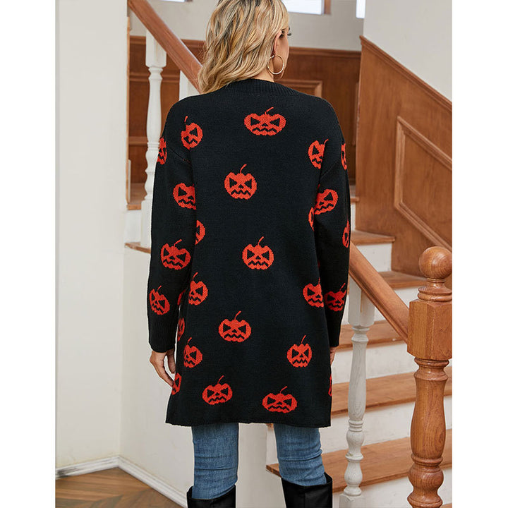 Dames cardigan med Halloween motiv Skjora