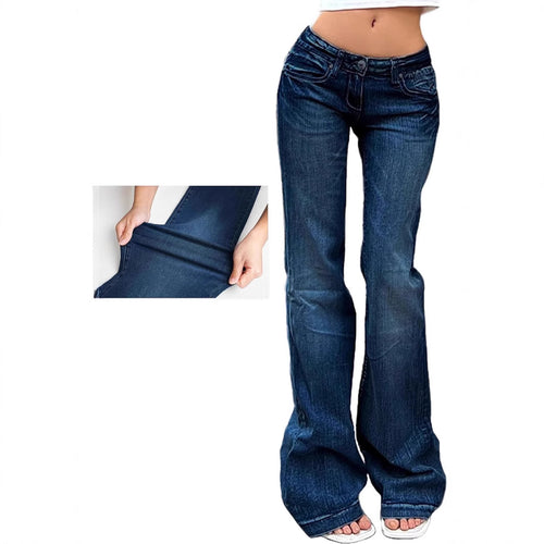 Dame Bootcut-jeans med fleksibel passform og høy midje Skjora