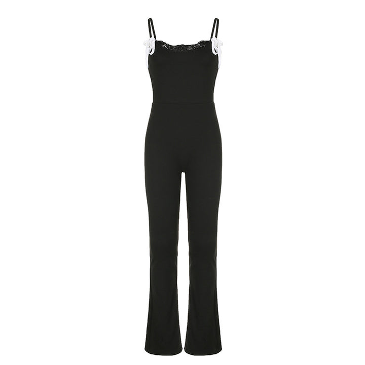Dame Jumpsuit med blonder og justerbare stropper Skjora