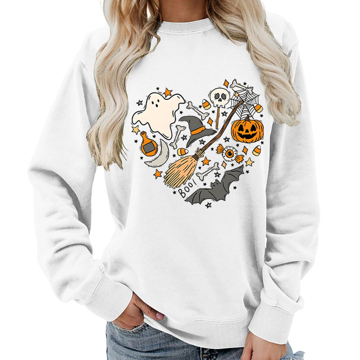 Dame Halloween Sweatshirt med Kreativ Design Skjora