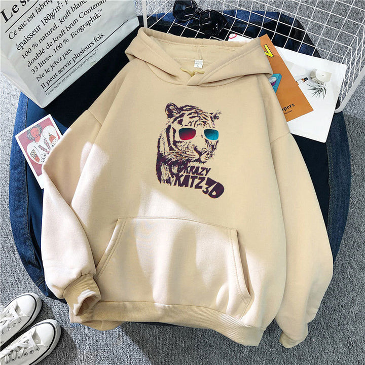 Damen Kapuzenpullover mit stylischem Tiger-Motiv Skjora